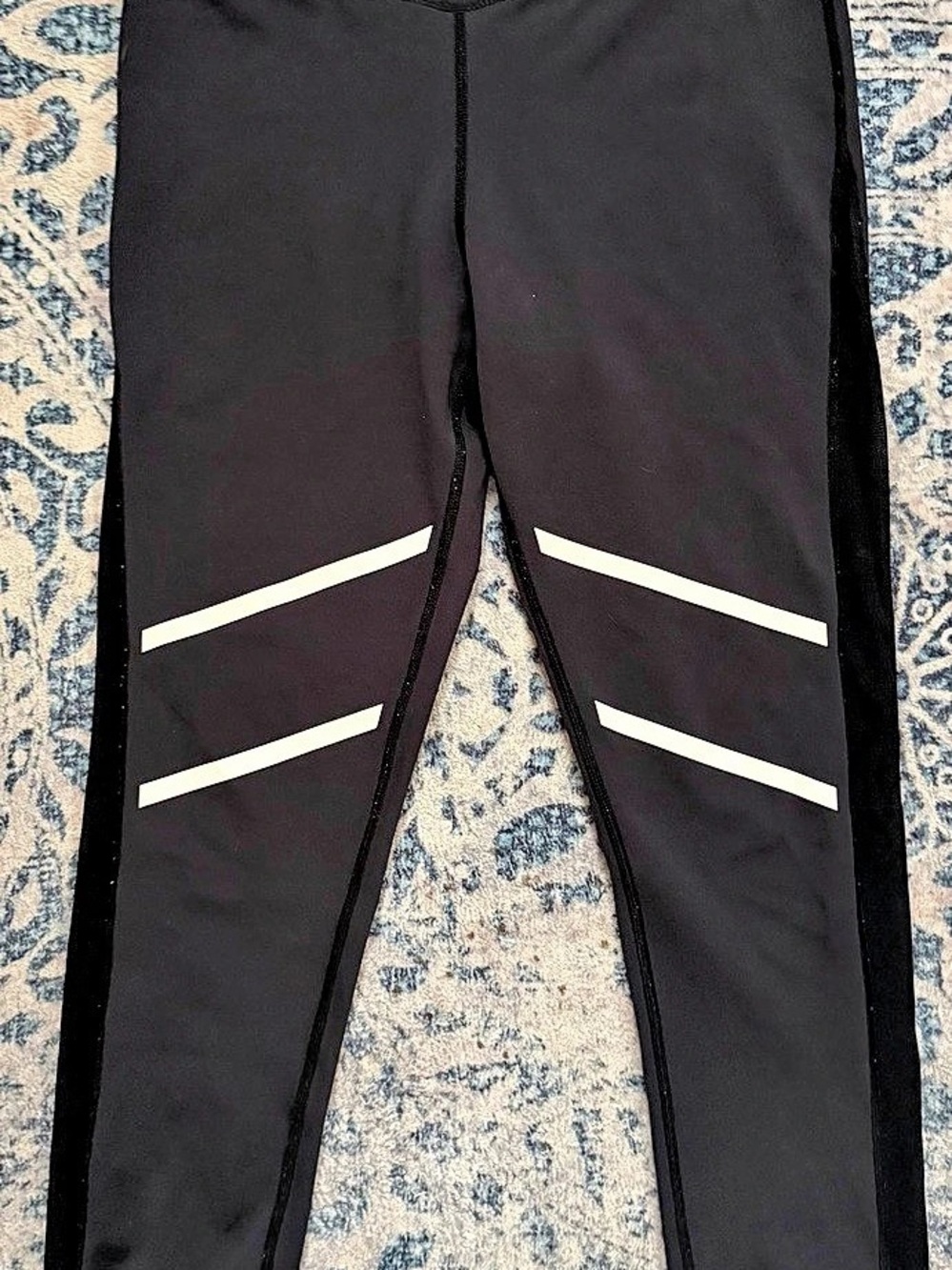 Zyia Active Girls Size 6-8 Black Color Block Leggings Like New